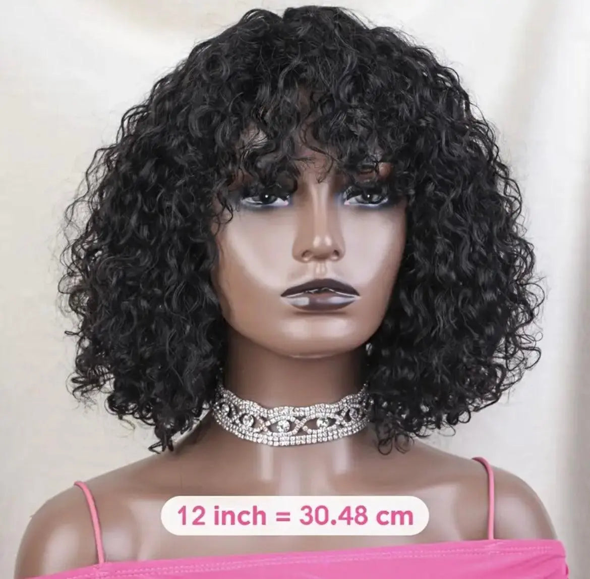 Curly Short Pixie Bob Cut Human Hair Wigs With Bangs Glueless Wig - Labelle Boutique Hair