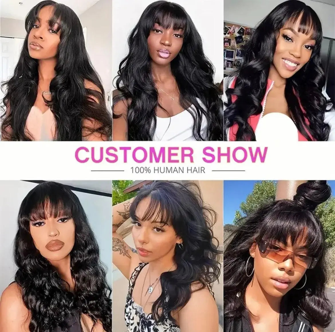 Body Wave Human Hair Wig With Bangs Lace Front Wigs Brazilian Virgin Human Hair Wigs - Labelle Boutique Hair