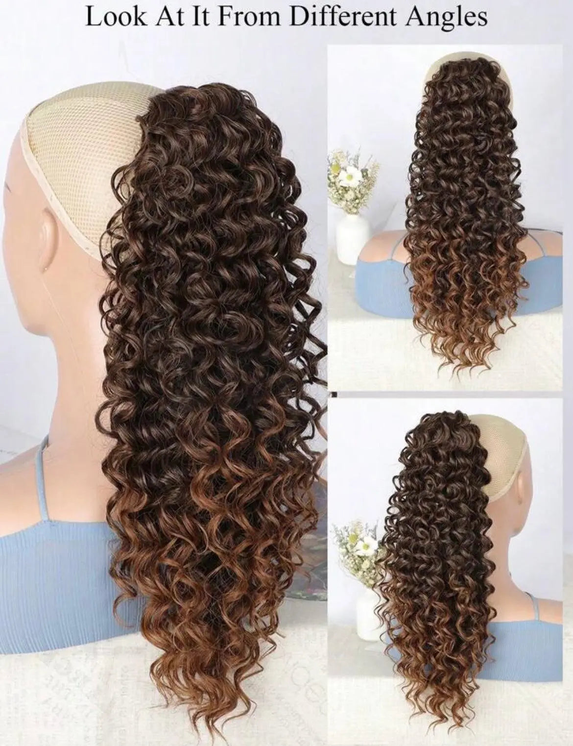 Ponytail Natural Synthetic Curly Hairpiece For Extensions - Labelle Boutique Hair