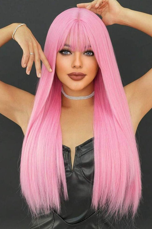 Long Straight Pink Wig Party Cosplay Hair Wigs Natural Looking - Labelle Boutique Hair