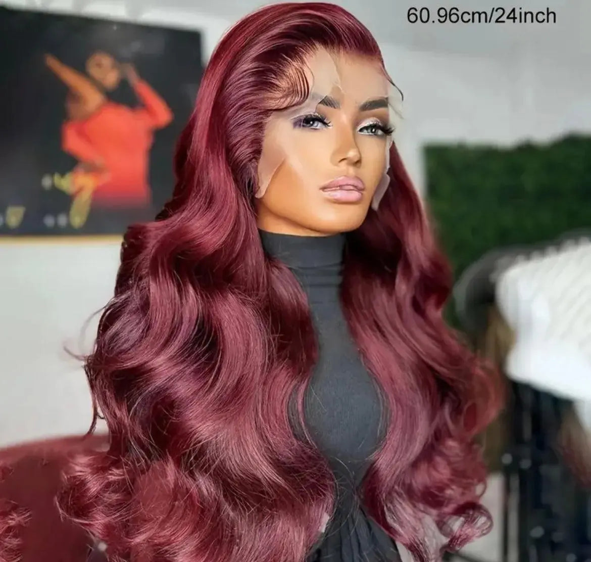 Dark Burgundy Human Hair Body Wave Lace Front Wigs Lace For Daily Use - Labelle Boutique Hair