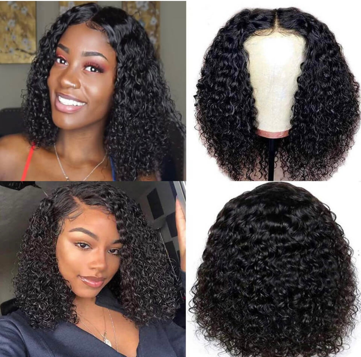 Wear And Go Curly Bob Lace Closure Wig Glueless HD Pre-Cut Human Hair Wigs 4x4 5x5 Lace Wig - Labelle Boutique Hair