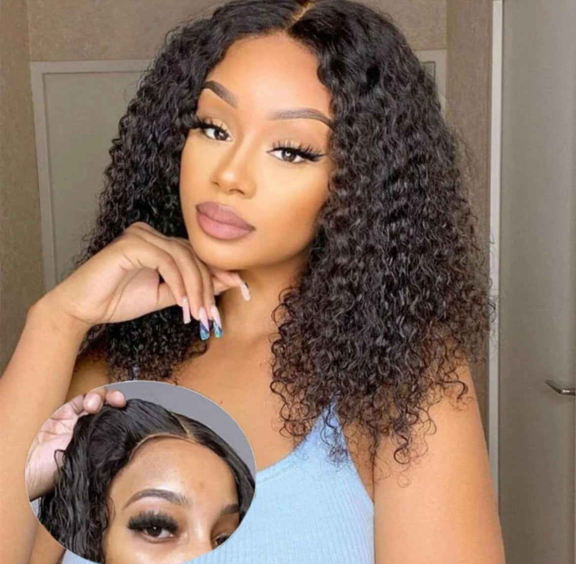 Wear And Go Curly Bob Lace Closure Wig Glueless HD Pre-Cut Human Hair Wigs 4x4 5x5 Lace Wig - Labelle Boutique Hair