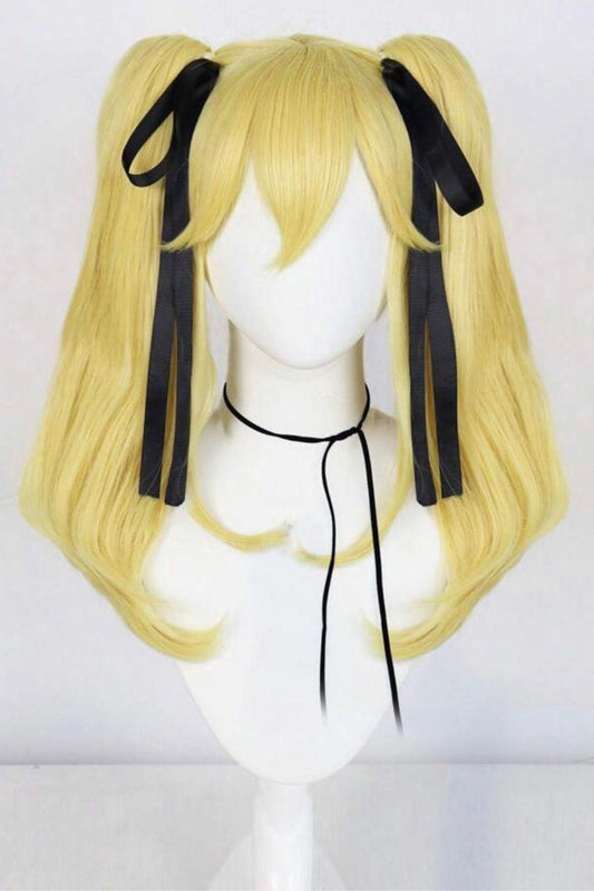 Medium Length Blonde Ponytail Bangs Cosplay Wig Hair School Halloween - Labelle Boutique Hair