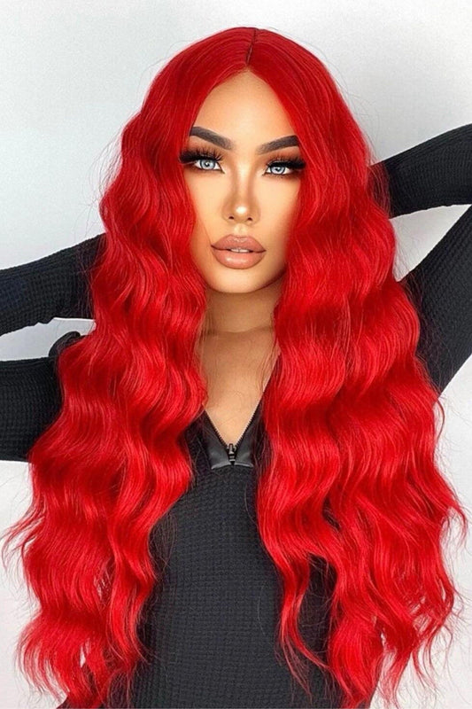 Long Curly Wig Red Ladies Wavy Curly Wigs Natural Hair - Labelle Boutique Hair wigs  Long Curly Wig Red Ladies Wavy Curly Wigs Natural Hair 