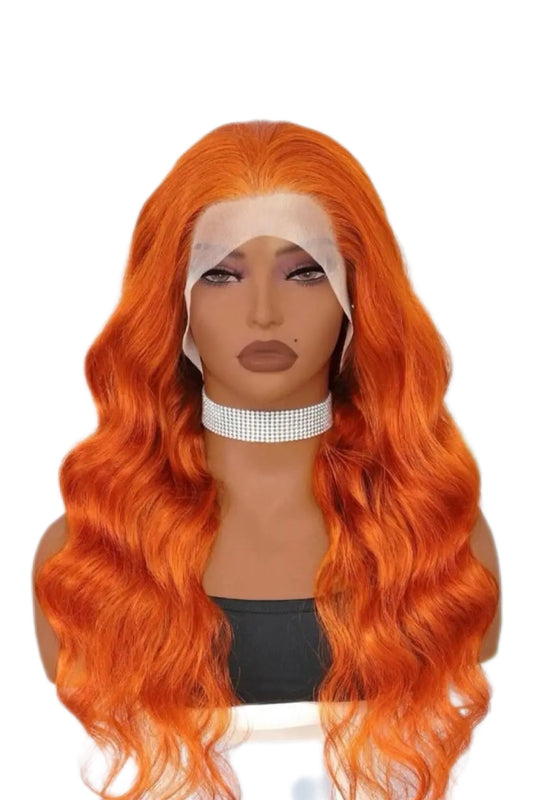 Lace Front Wigs 180% Density Brazilian Virgin Hair Orange Human Hair Wigs Long - Labelle Boutique Hair