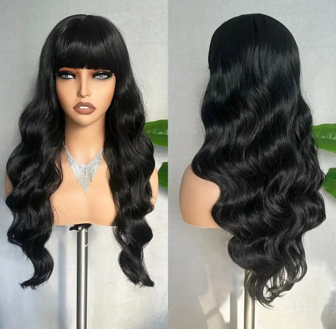 Body Wave Human Hair Wig With Bangs Lace Front Wigs Brazilian Virgin Human Hair Wigs - Labelle Boutique Hair