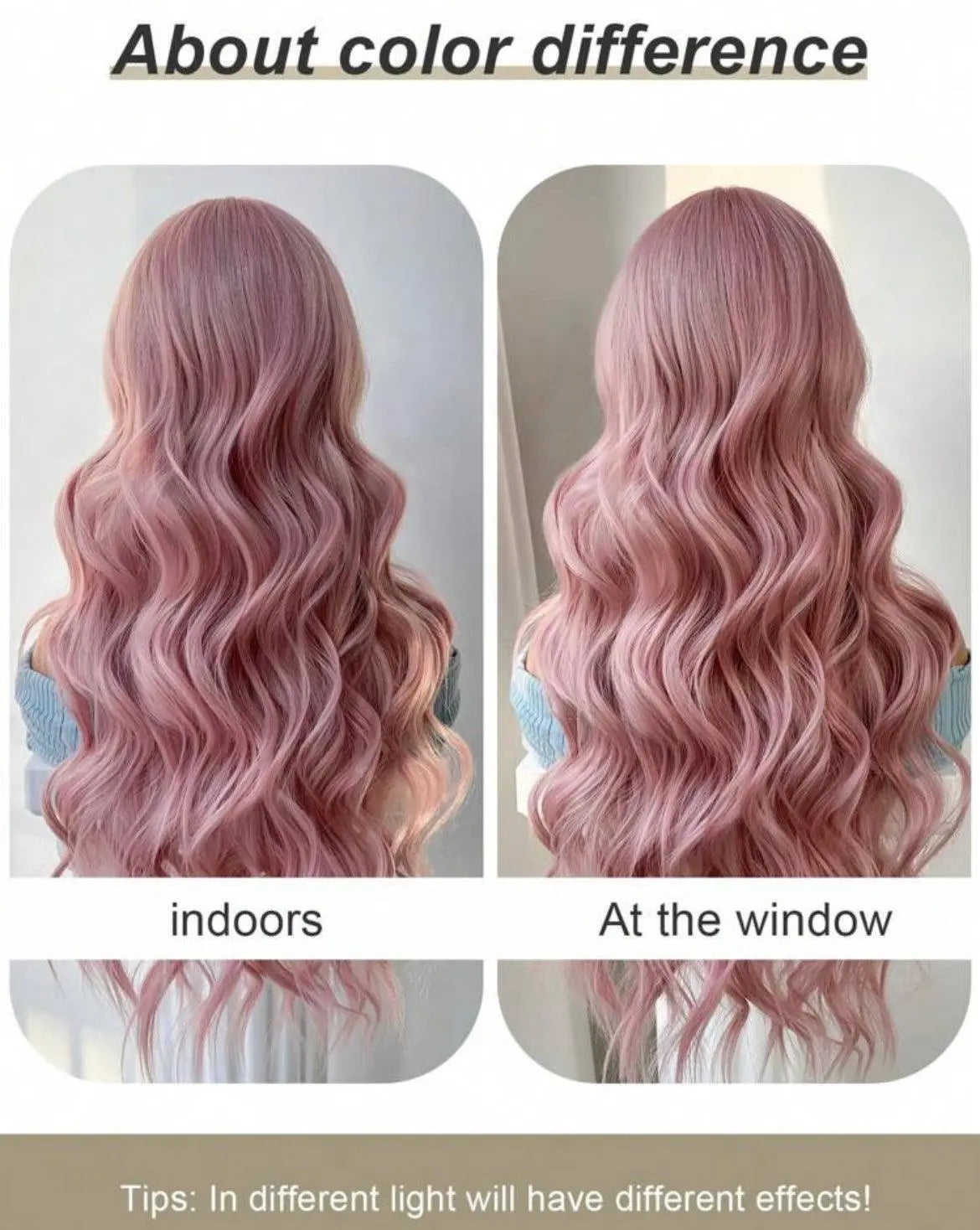 Water Wave Wigs With Bangs Pink Wigs Heat Resistant Fiber Long Natural Wavy Synthetic Wigs For Women Girl Party Daily Used - Labelle Boutique Hair