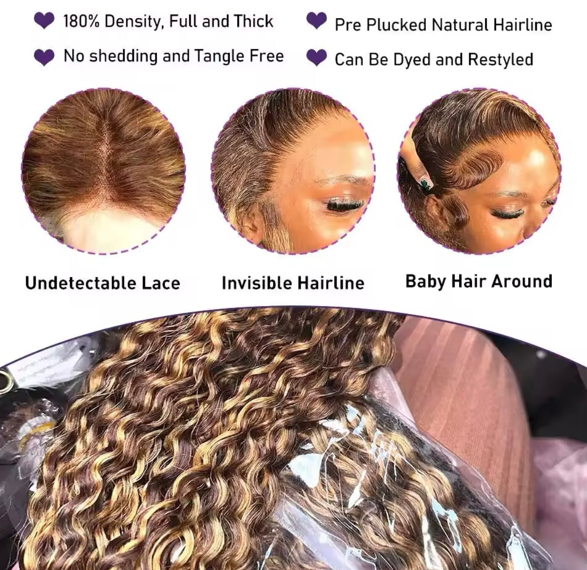 Ombre Color Curly Short Bob Lace Front Wig Deep Wave Brown Lace Frontal Wigs Human Hair - Labelle Boutique Hair