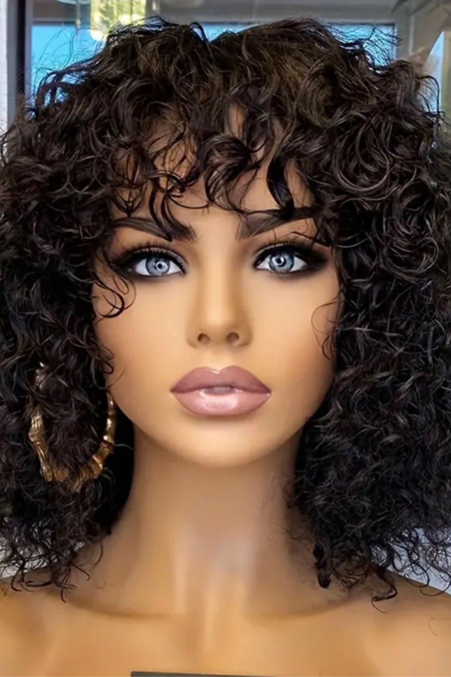 Curly Short Pixie Bob Cut Human Hair Wigs With Bangs Glueless Wig - Labelle Boutique Hair