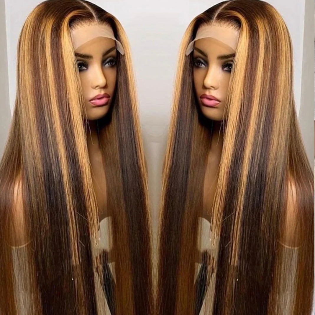 Ombre Glueless Wig Human Hair Bonde Straight HD 13x6 Lace Lace Frontal Wigs - Labelle Boutique Hair