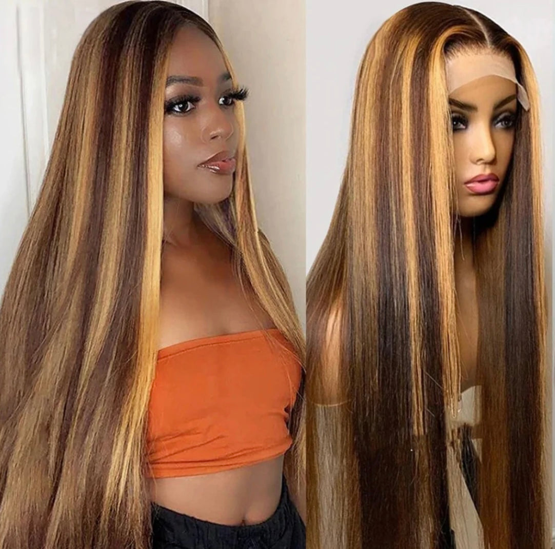 Ombre Glueless Wig Human Hair Bonde Straight HD 13x6 Lace Lace Frontal Wigs - Labelle Boutique Hair