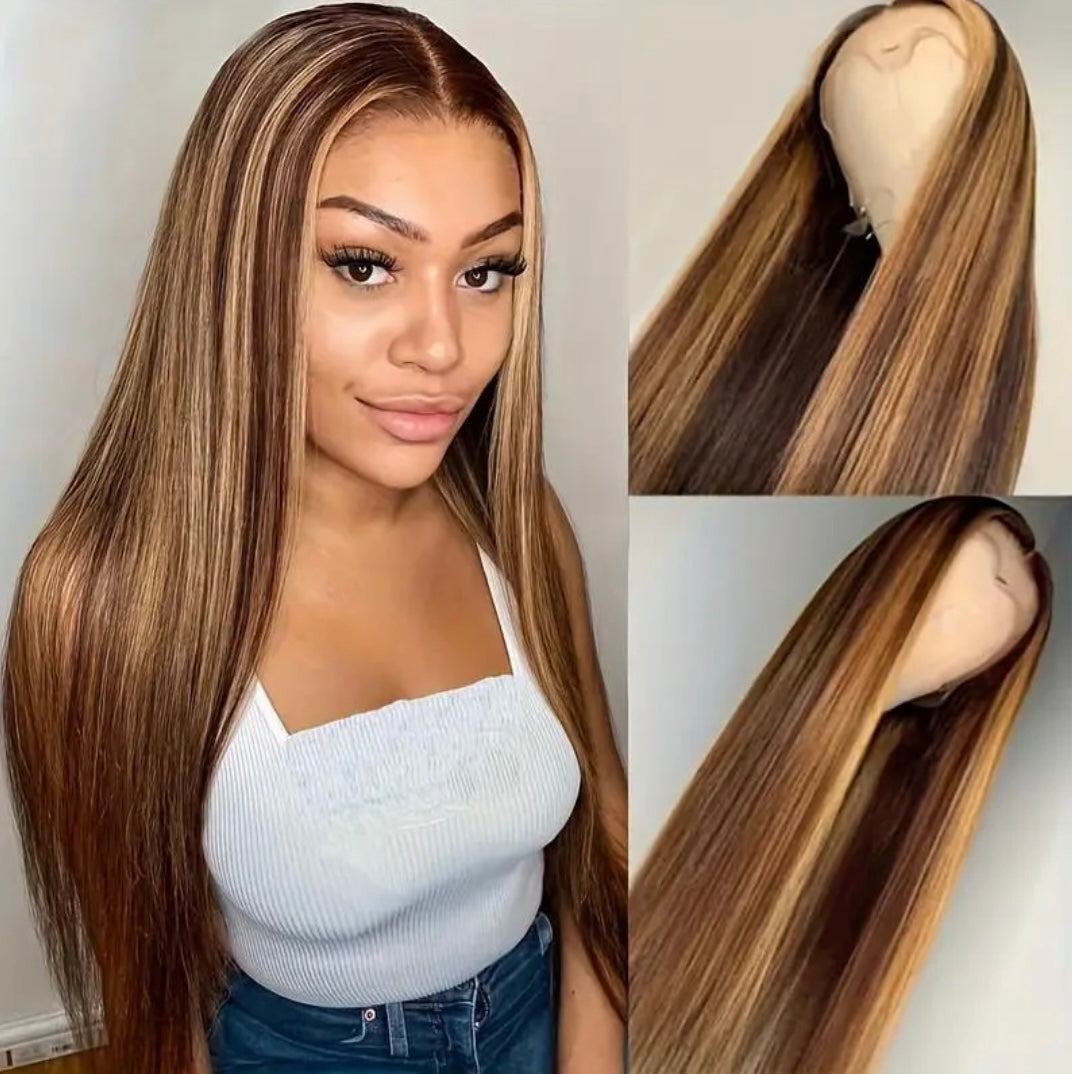 Ombre Glueless Wig Human Hair Bonde Straight HD 13x6 Lace Lace Frontal Wigs - Labelle Boutique Hair