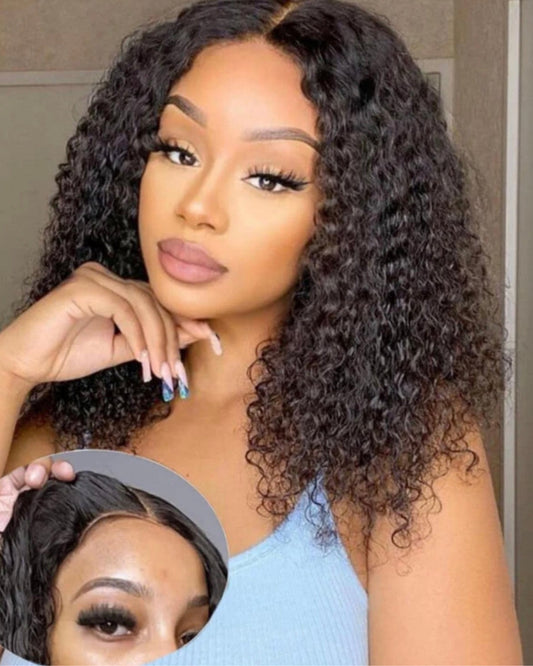 Wear And Go Curly Bob Lace Closure Wig Glueless HD Pre-Cut Human Hair Wigs 4x4 5x5 Lace Wig - Labelle Boutique Hair