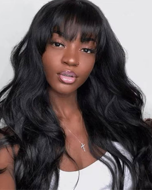 Body Wave Human Hair Wig With Bangs Lace Front Wigs Brazilian Virgin Human Hair Wigs