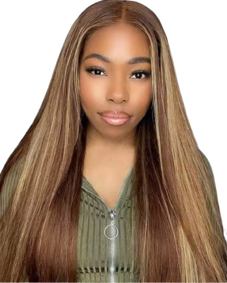 Ombre Glueless Wig Human Hair Bonde Straight HD Lace Lace Frontal Wigs