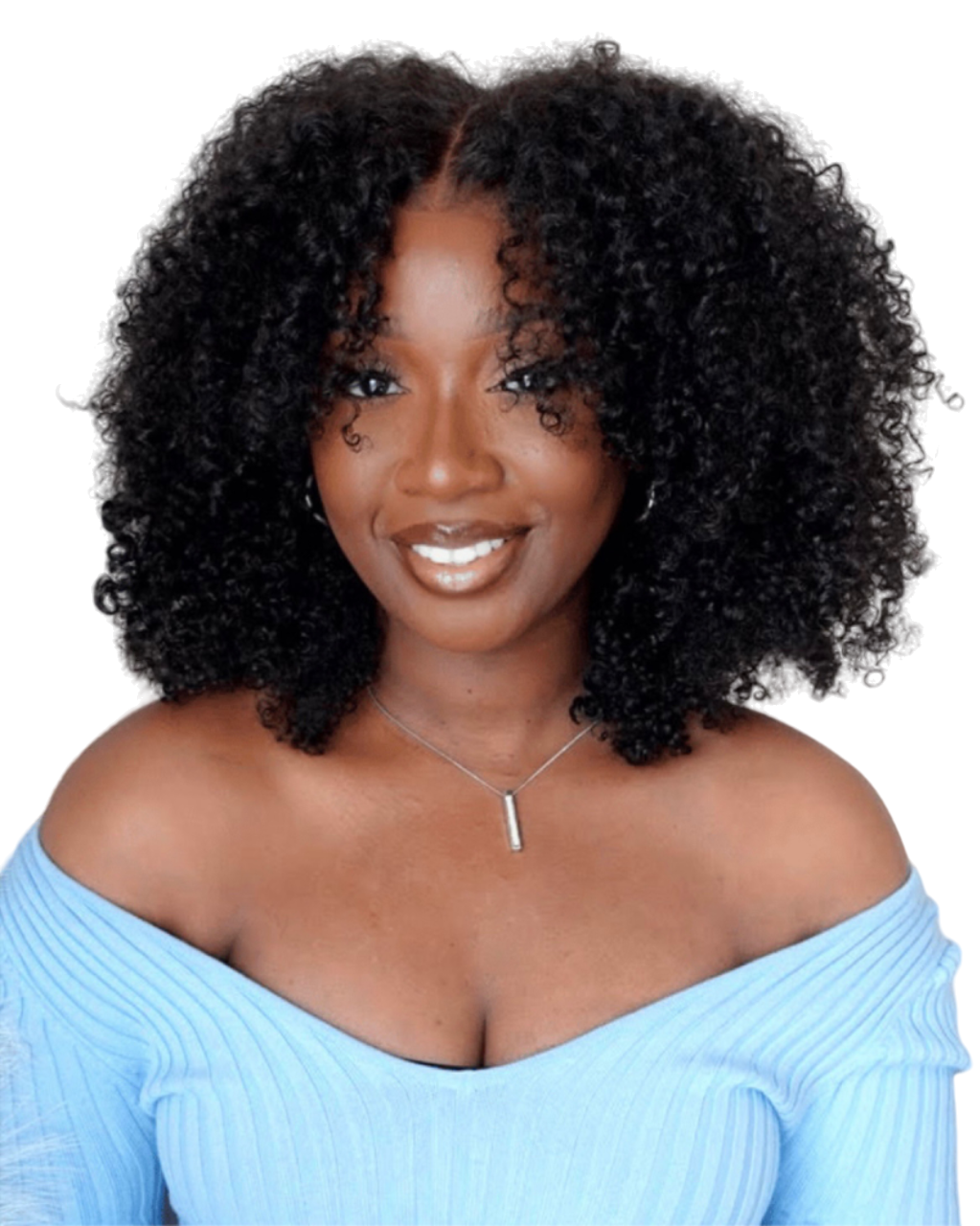 Full Lace Bob Curl Short Natural Curls with Deep Side Part - Labelle Boutique Hair