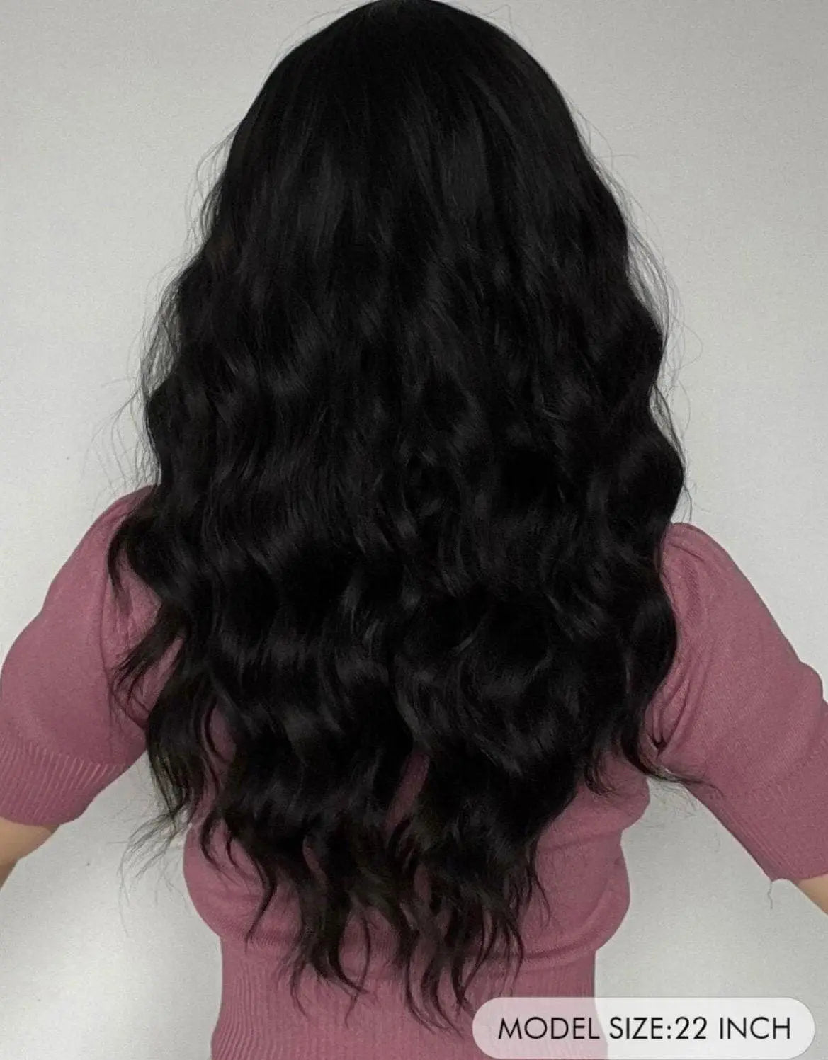 Natural Long Curly Synthetic Black Wig With Bangs - Labelle Boutique Hair