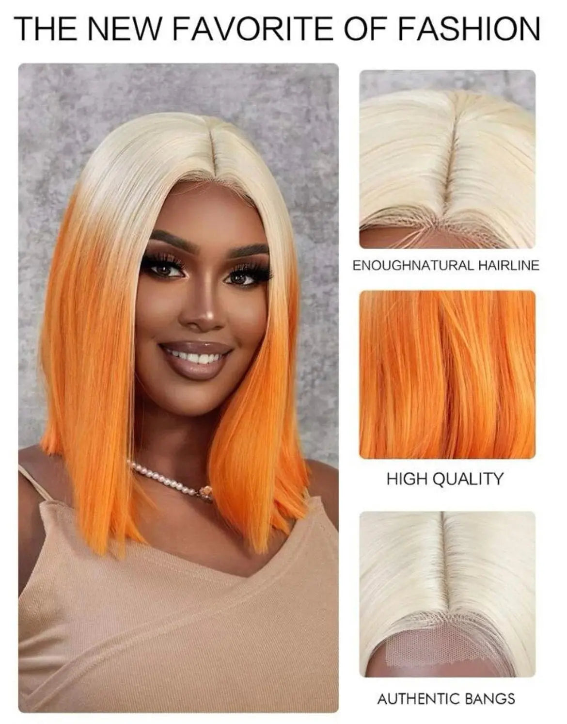 Lace Front Short Straight Synthetic Wig - Labelle Boutique Hair