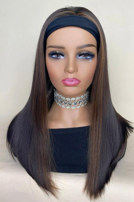 Long Straight Synthetic Wig With Headband - Labelle Boutique Hair wigs  Long Straight Synthetic Wig With Headband 