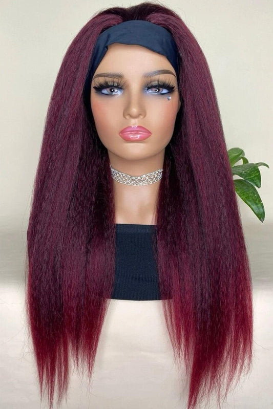 Long Yaki Straight Synthetic Wig With Headband - Labelle Boutique Hair wigs  Long Yaki Straight Synthetic Wig With Headband 