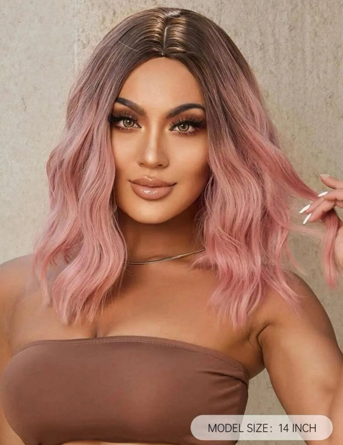 Natural Curly Wavy Pink Wig Synthetic Beautiful Short Sexy Pink Wig - Labelle Boutique Hair