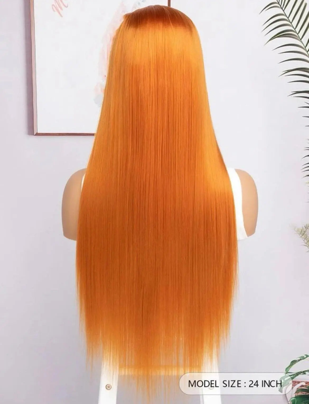 Lace Front Orange Wig Party Costume Cosplay Halloween Style Wavy - Labelle Boutique Hair