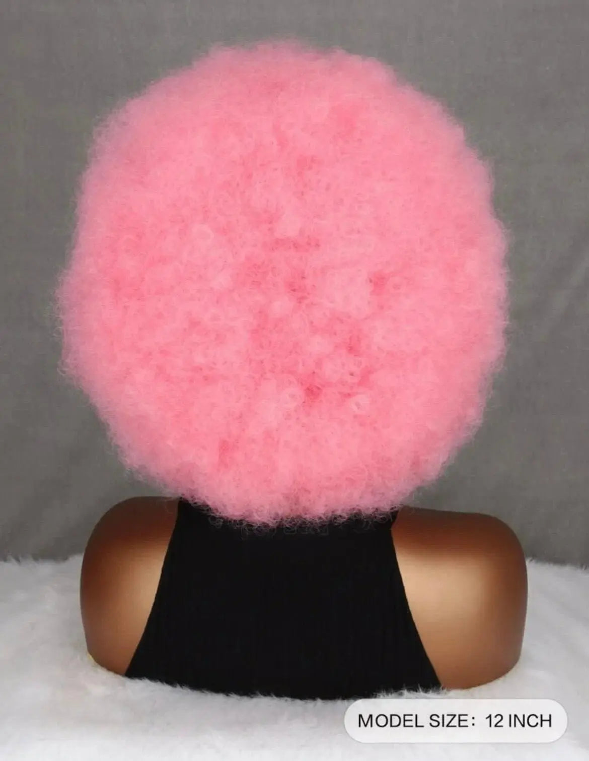 Vibrant Afro Kinky Curly Pink Wig with Bangs - Labelle Boutique Hair