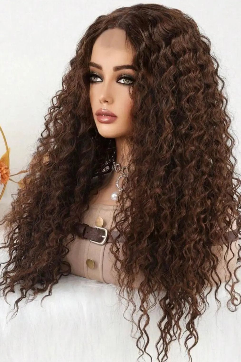 Long Lace Front Wigs Highlight Brown Synthetic Wigs Hair T Part Lace Wig - Labelle Boutique Hair wigs  Long Lace Front Wigs Highlight Brown Synthetic Wigs Hair T Part Lace Wig 