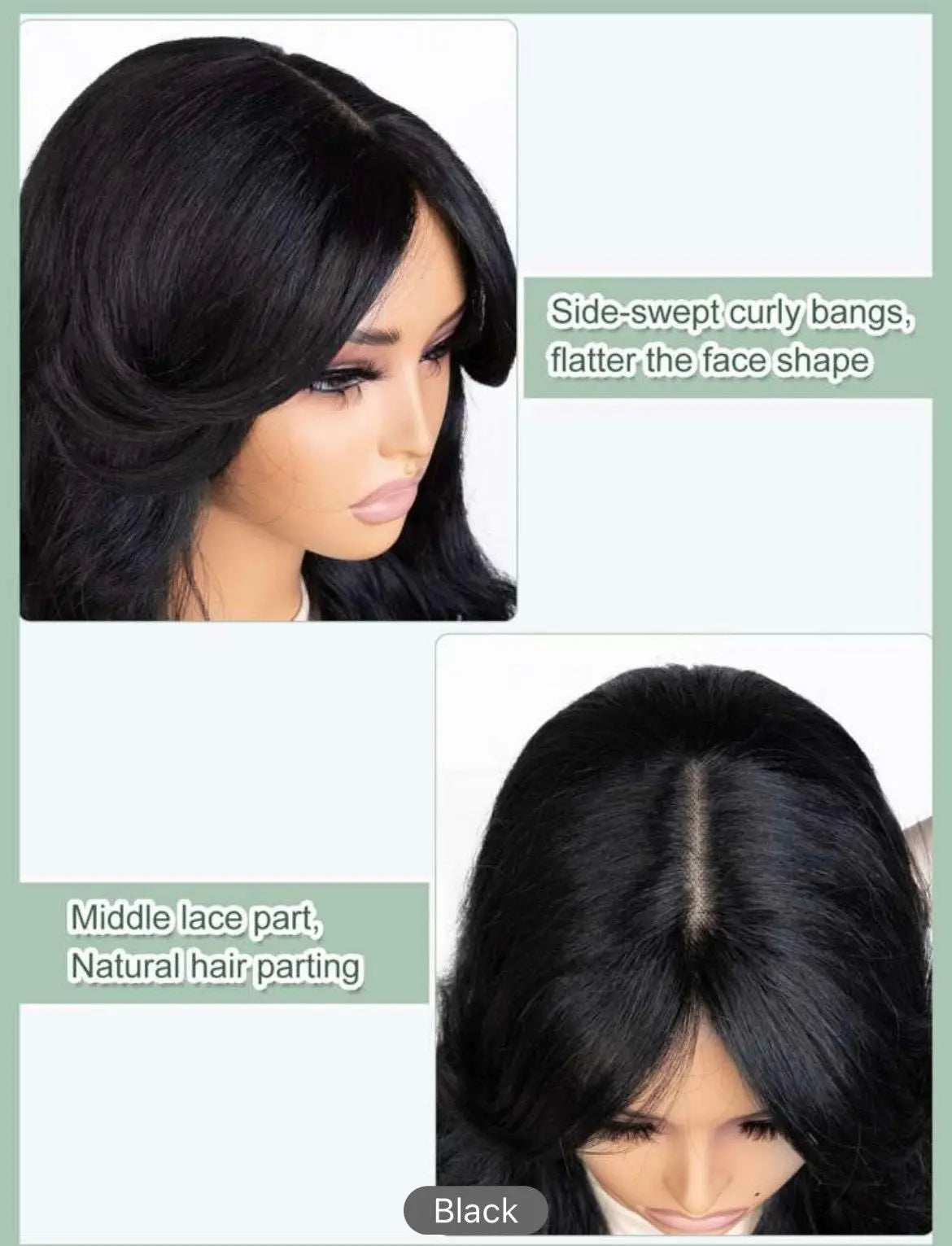 Synthetic Lace Front Wigs Halloween wigs Black Wavy Wigs Lace Part Long Body Wavy Natural Hair - Labelle Boutique Hair