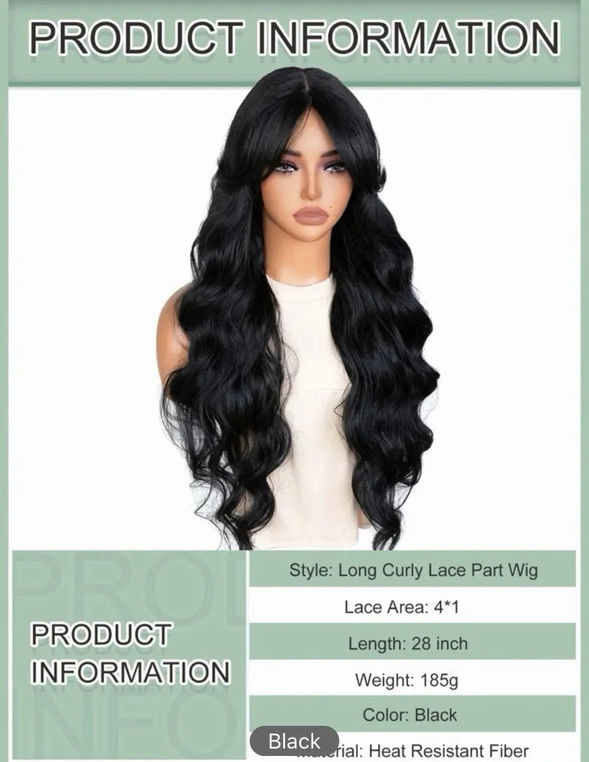 Synthetic Lace Front Wigs Halloween wigs Black Wavy Wigs Lace Part Long Body Wavy Natural Hair - Labelle Boutique Hair