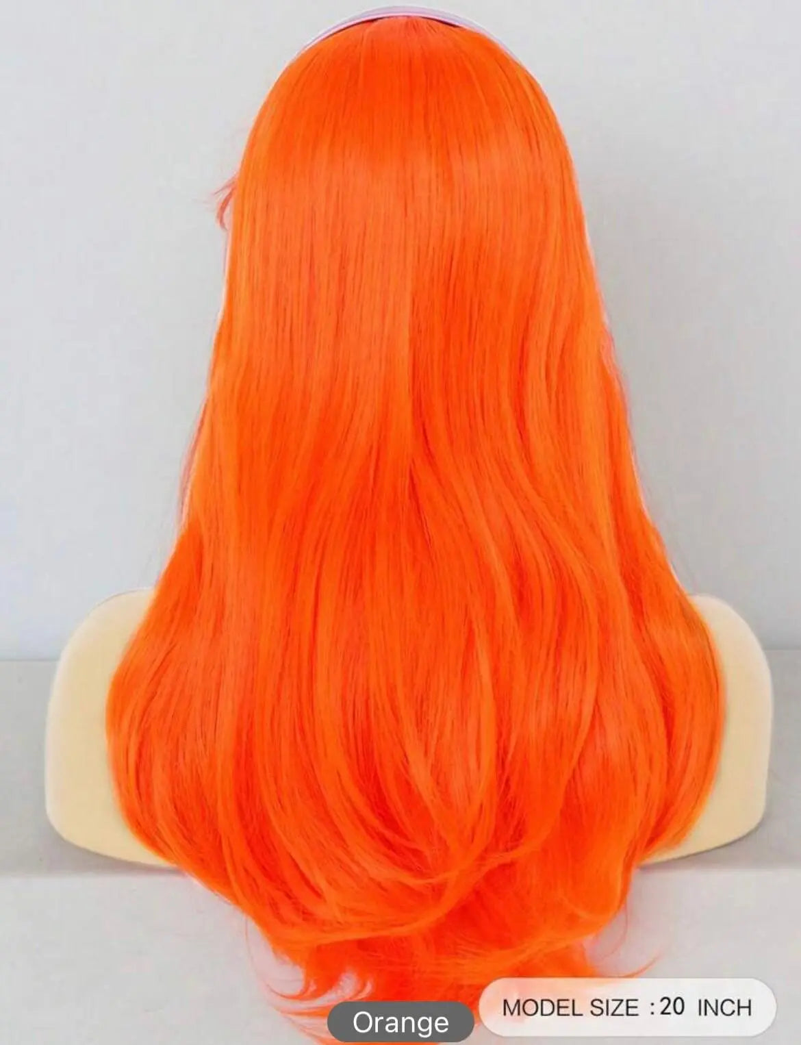 Synthetic Medium Length Orange Cosplay Wig with Free Wig Halloween Costume Wig - Labelle Boutique Hair