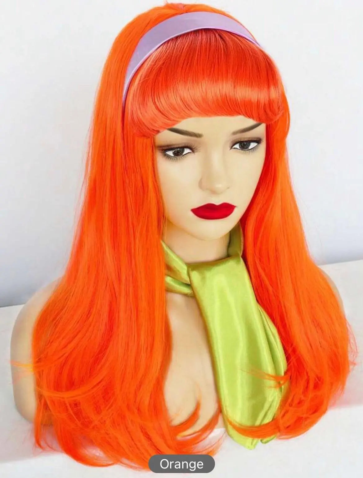 Synthetic Medium Length Orange Cosplay Wig with Free Wig Halloween Costume Wig - Labelle Boutique Hair