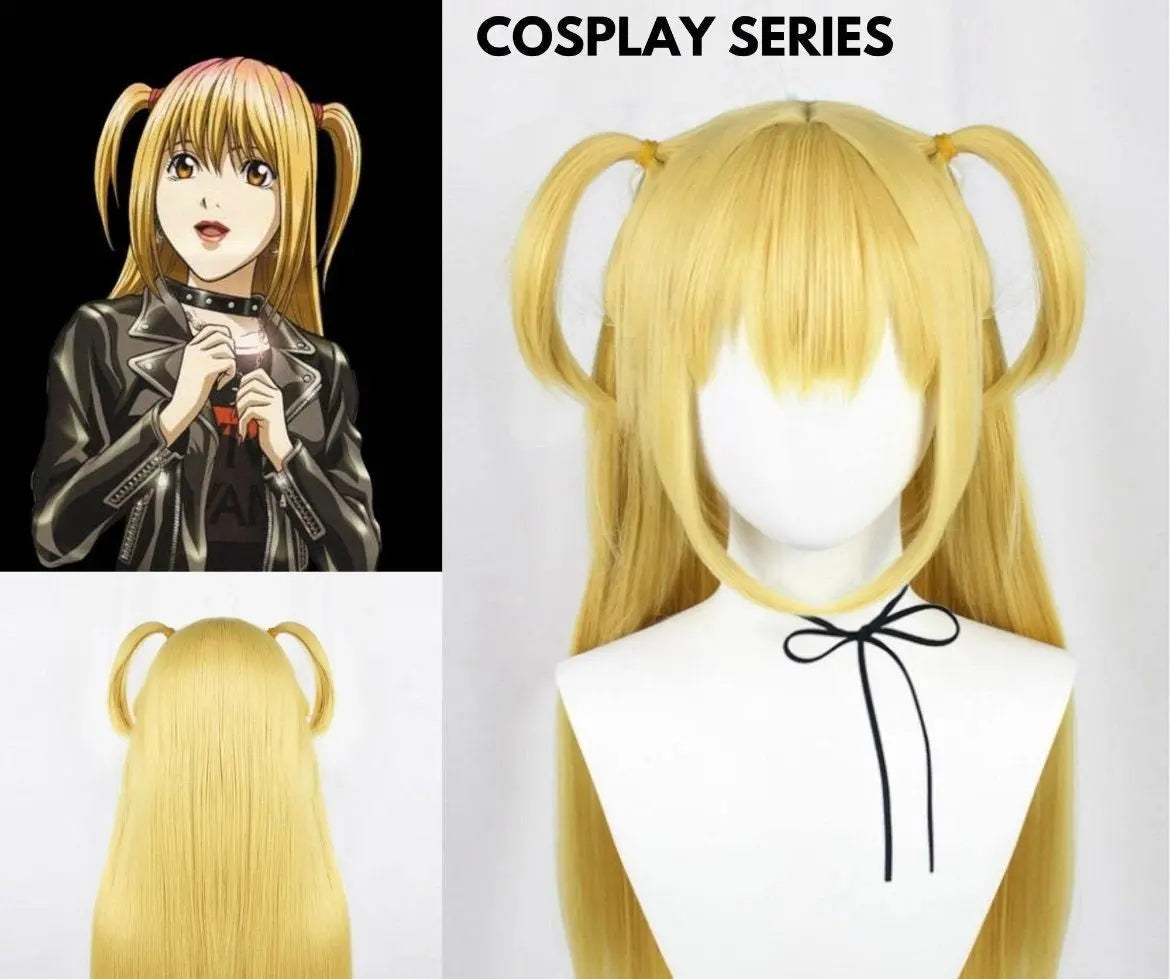 Long Straight Bangs Yellow Synthetic Wig Cosplay Wig- Misa Anime Halloween Wig - Labelle Boutique Hair