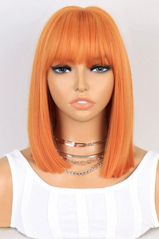 Short Straight Bob Synthetic Wig With Bangs - Labelle Boutique Hair