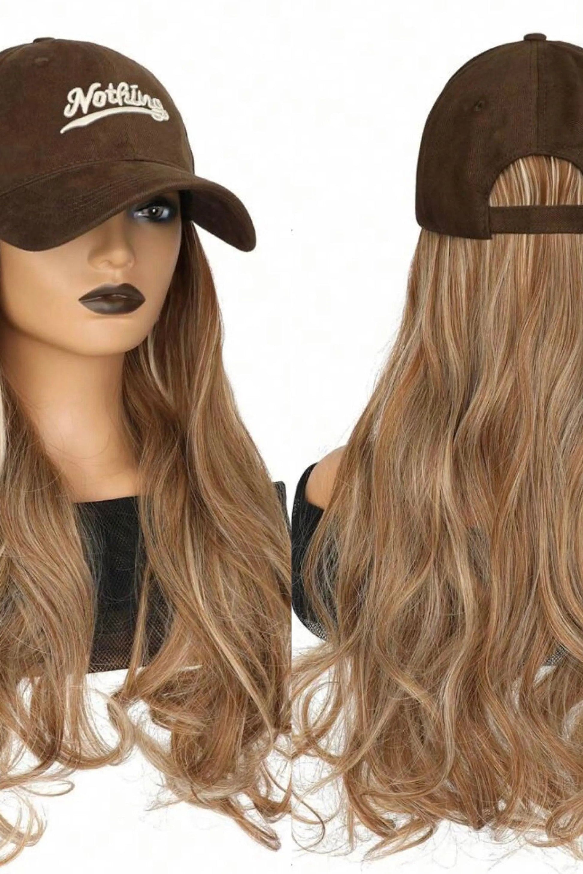 Synthetic Wig With Detachable Hat For Women Synthetic Fibers - Labelle Boutique Hair   Synthetic Wig With Detachable Hat For Women Synthetic Fibers 