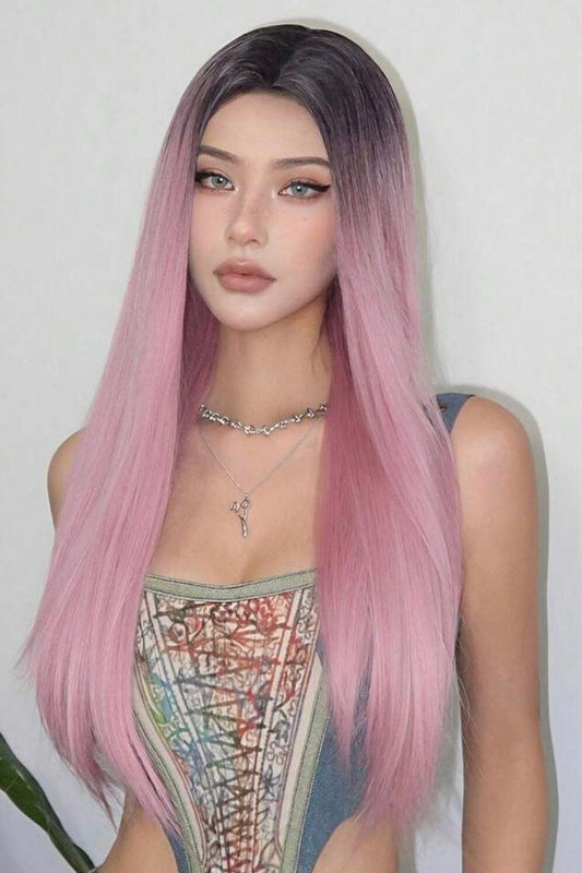 Pink Long Straight Synthetic Wig Natural Looking Daily Use Cosplay - Labelle Boutique Hair wigs  Pink Long Straight Synthetic Wig Natural Looking Daily Use Cosplay 