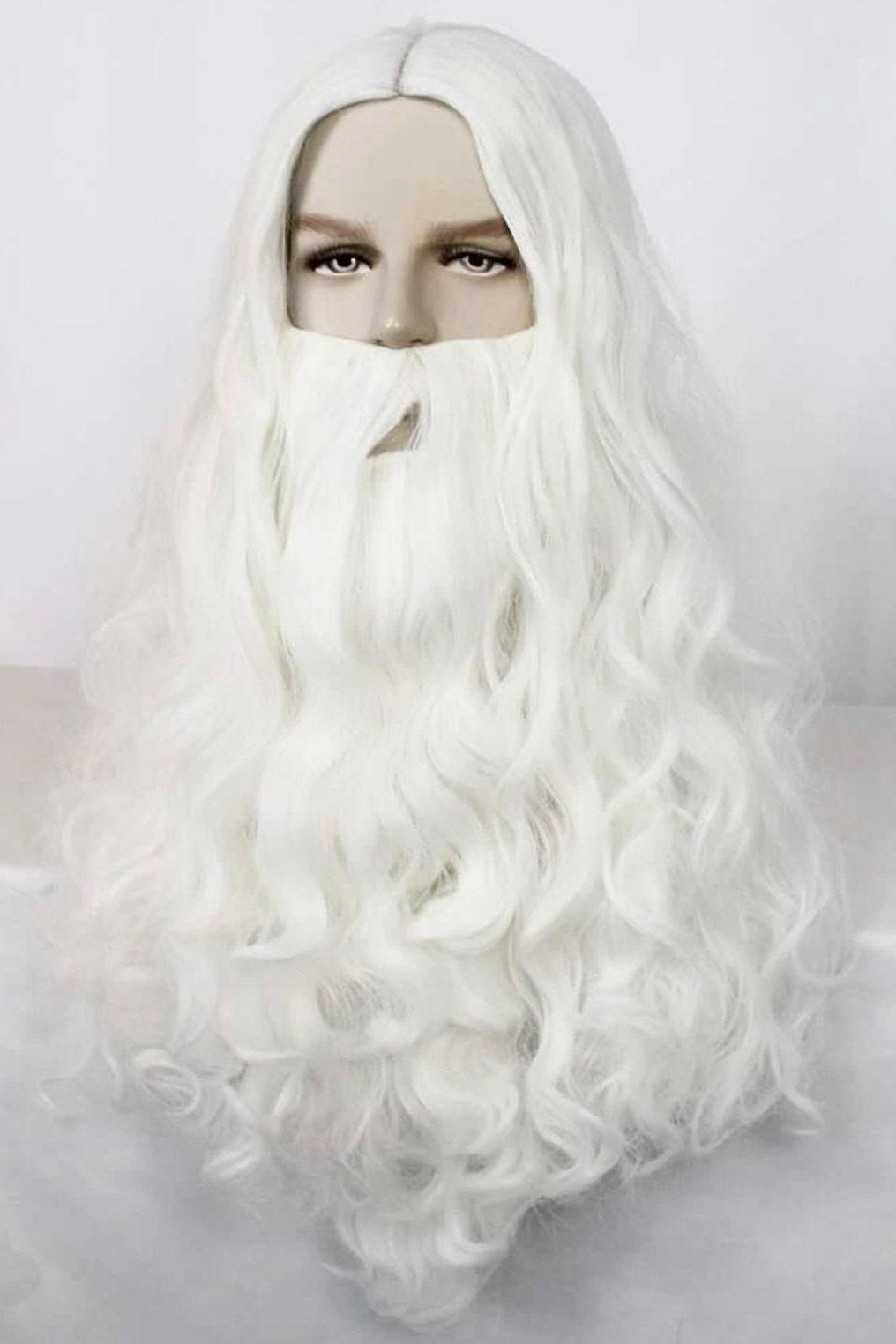 Long White Santa Claus Men's Cosplay Wig High Density Resistant Fiber Christmas Costume - Labelle Boutique Hair wigs  Long White Santa Claus Men's Cosplay Wig High Density Resistant Fiber Christmas Costume 