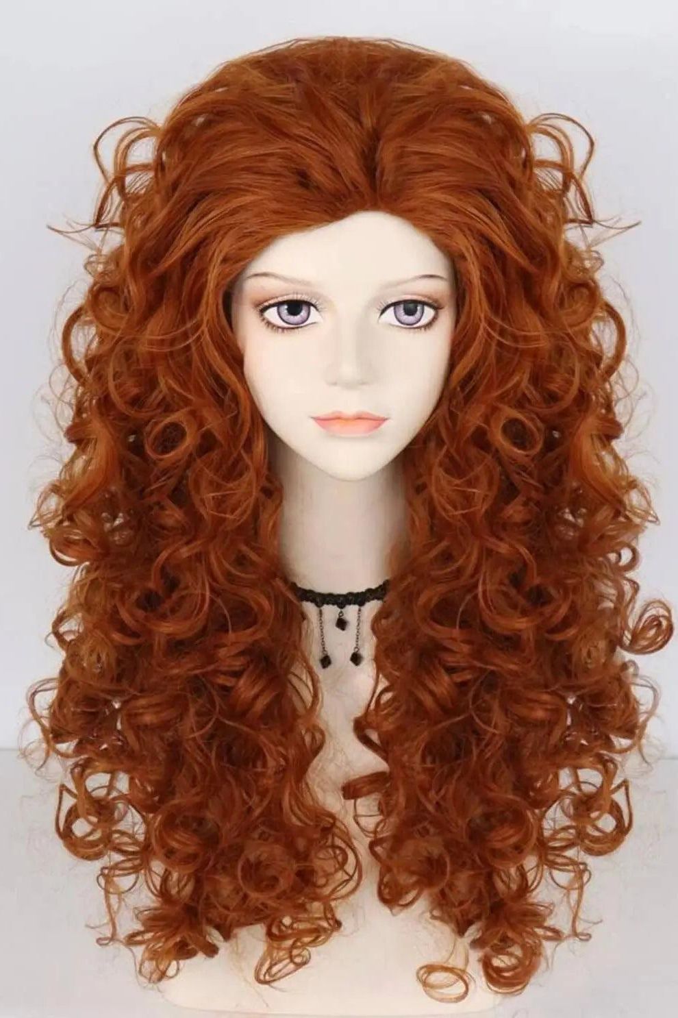 Long Curly Cosplay Synthetic Orange Wig & 1pc Wig Cap - Labelle Boutique Hair wigs  Long Curly Cosplay Synthetic Orange Wig & 1pc Wig Cap 