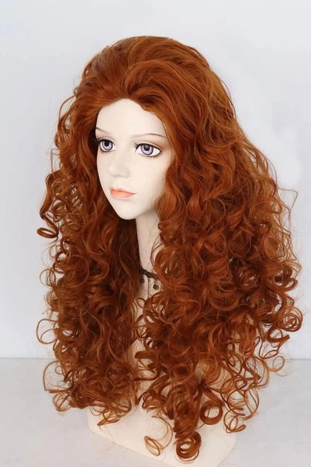 Long Curly Cosplay Synthetic Orange Wig & 1pc Wig Cap - Labelle Boutique Hair wigs  Long Curly Cosplay Synthetic Orange Wig & 1pc Wig Cap 