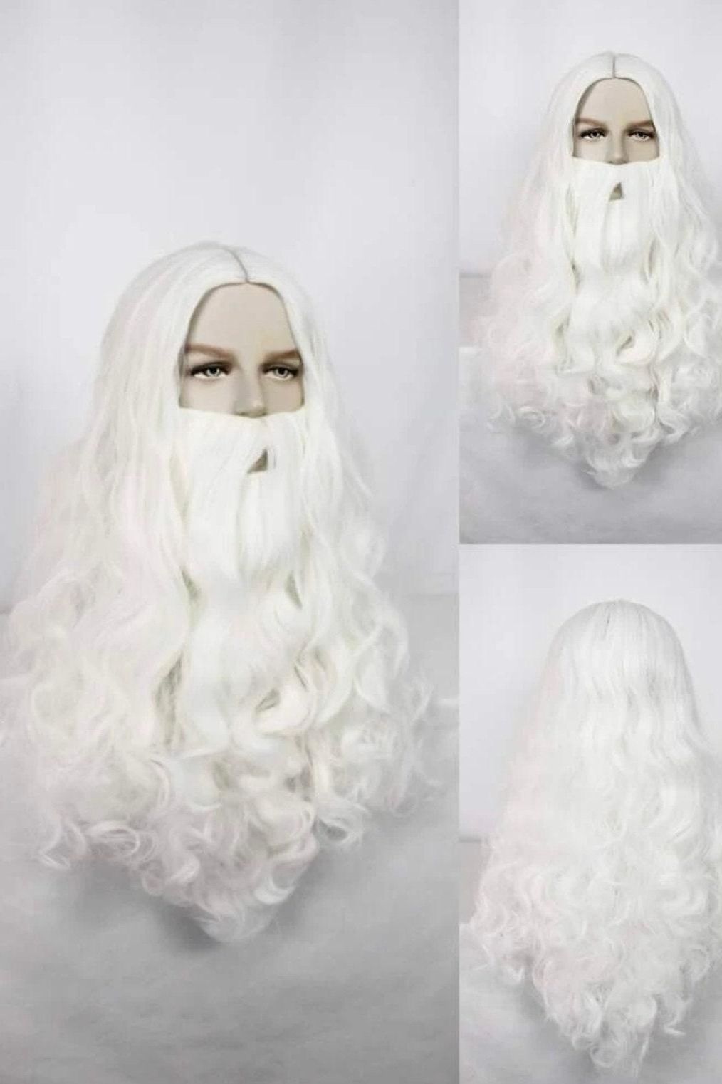 Long White Santa Claus Men's Cosplay Wig High Density Resistant Fiber Christmas Costume - Labelle Boutique Hair wigs  Long White Santa Claus Men's Cosplay Wig High Density Resistant Fiber Christmas Costume 