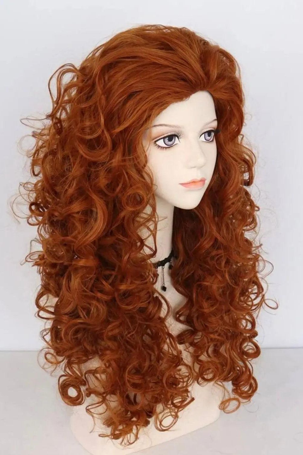 Long Curly Cosplay Synthetic Orange Wig & 1pc Wig Cap - Labelle Boutique Hair wigs  Long Curly Cosplay Synthetic Orange Wig & 1pc Wig Cap 