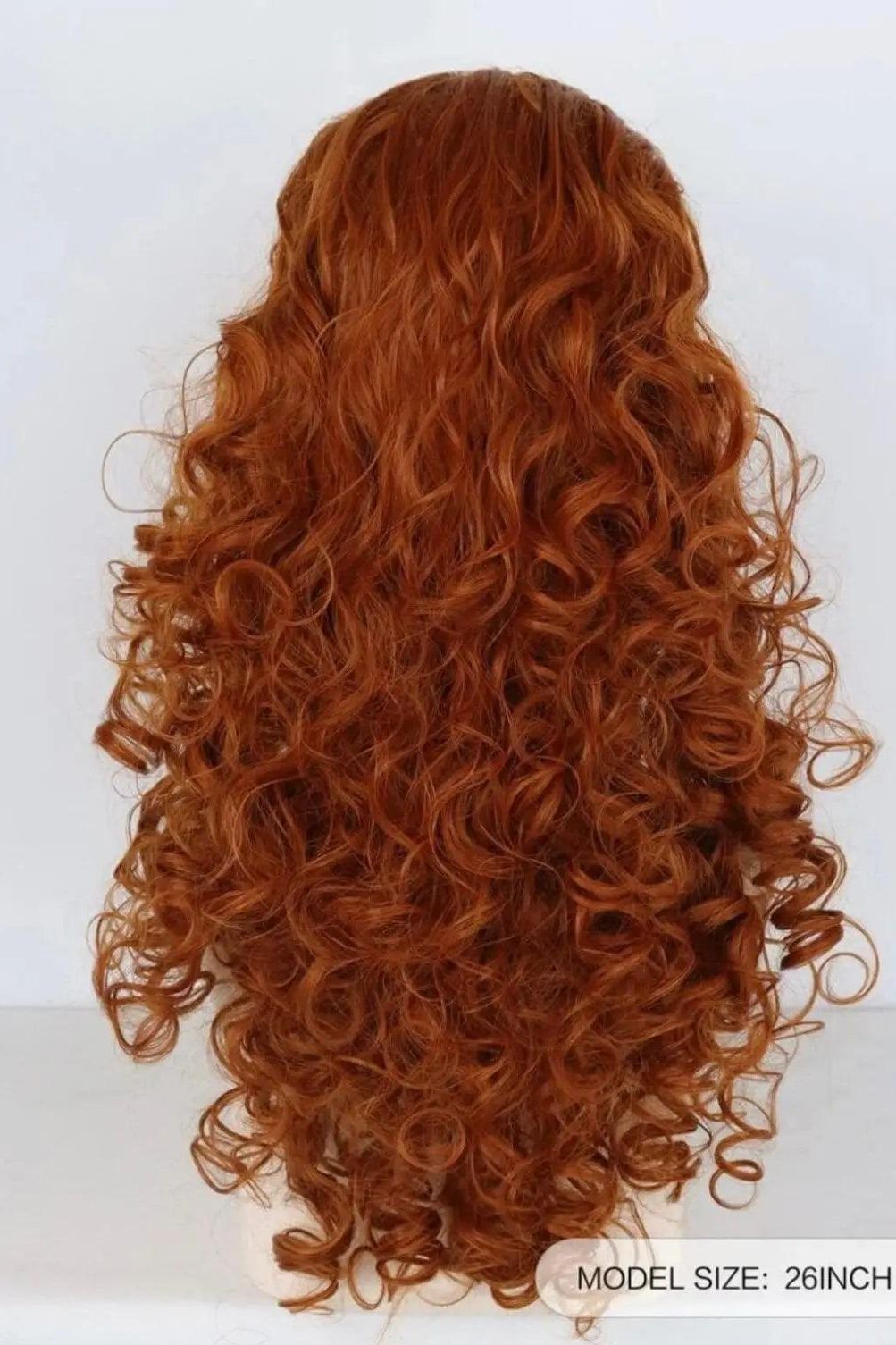 Long Curly Cosplay Synthetic Orange Wig & 1pc Wig Cap - Labelle Boutique Hair wigs  Long Curly Cosplay Synthetic Orange Wig & 1pc Wig Cap 