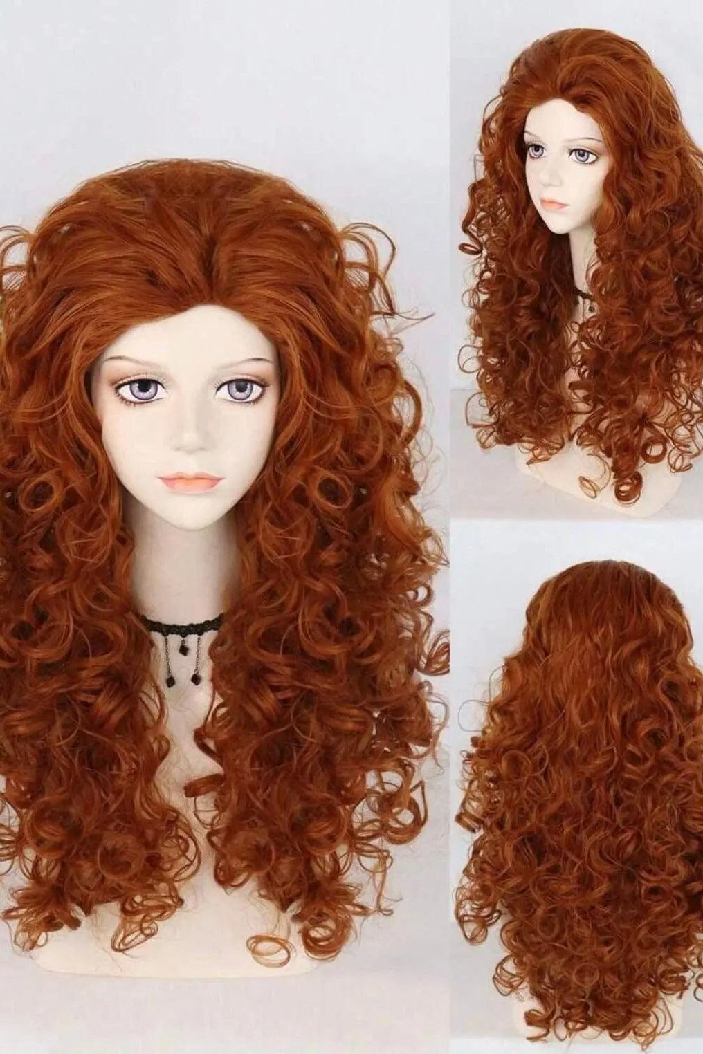 Long Curly Cosplay Synthetic Orange Wig & 1pc Wig Cap - Labelle Boutique Hair wigs  Long Curly Cosplay Synthetic Orange Wig & 1pc Wig Cap 